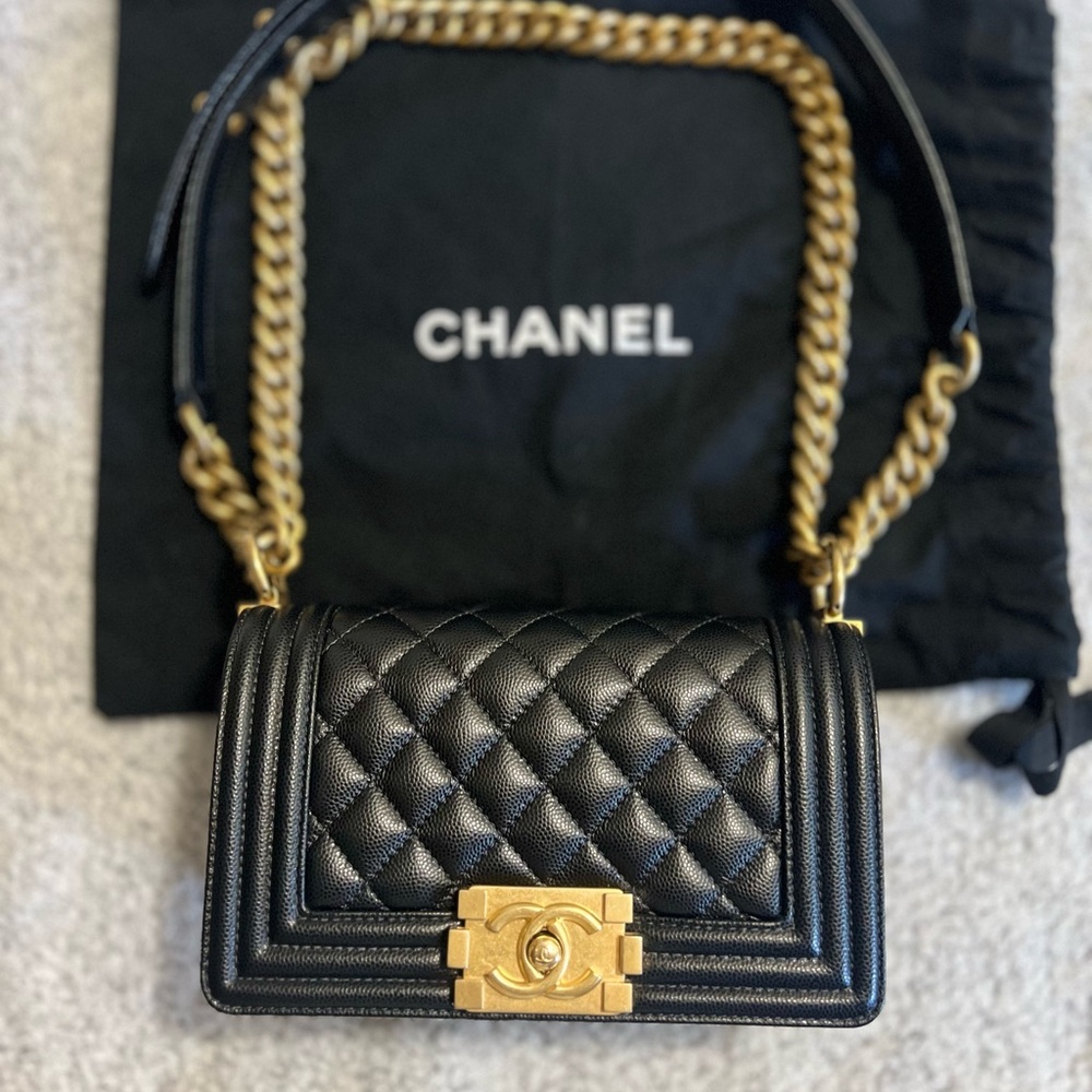 Chanel Black Quilted Crossbody with Gold Hardware